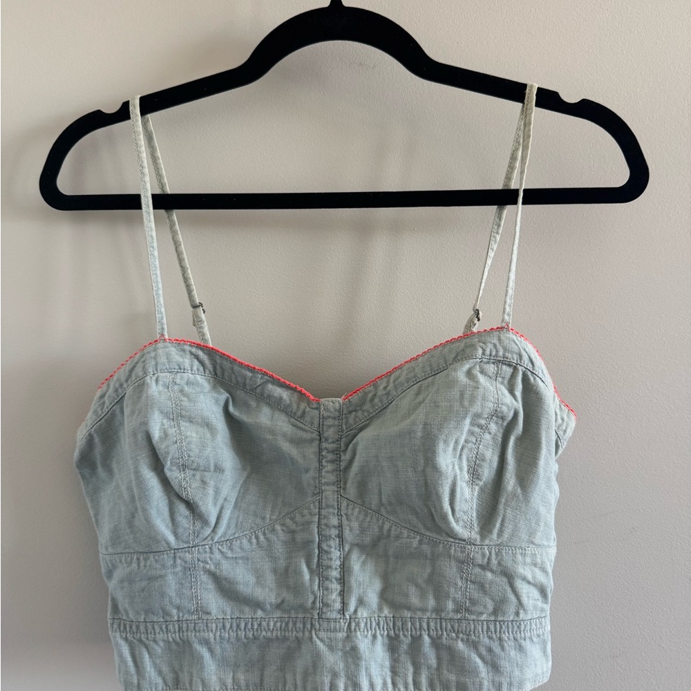 American Eagle Denim Corset Bralette Crop Top